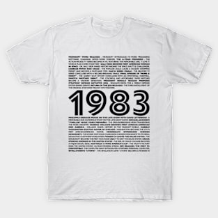 1983 Nostalgia Unleashed: Celebrate Your Birth Year with Timeless Moments T-Shirt